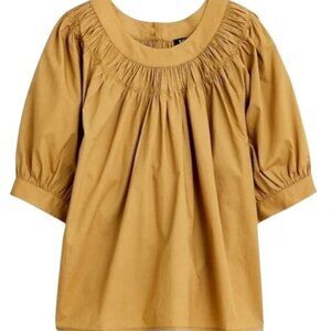 JCREW CAMEL COTTON POPLIN TOP SIZE M